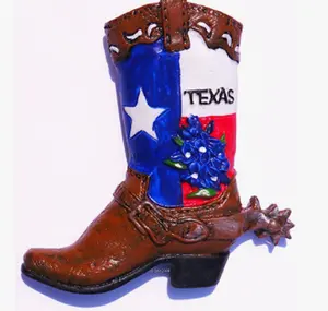 Texas cowboy boots 3D resin toy refrigerator magnets