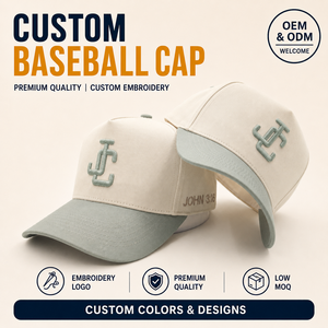 High Quality Two Tone 5 Panel Baseball Cap Custom Embroidery Logo Low MOQ OEM Urban Streetwear Fashion Premium Branded <b>Top</b> - Product Image 1