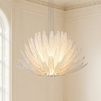 Lustre moderne de luxe en verre de Murano, sculpture florale, luminaire suspendu pour salon, restaurant, salle à manger, éclairage domestique