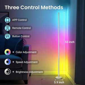 Smart <b>RGB</b> LED Floor Lamp App Remote <b>Control</b> Music Sync 16 Million DIY Colors Wedge Base-Modern Design for - Product Image 3