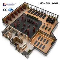 Paquete Completo de Equipos de Gimnasio Directo de Fábrica, 350 m², Entrenamiento de Fuerza Comercial, Máquinas de Cardio y Pesas Libres