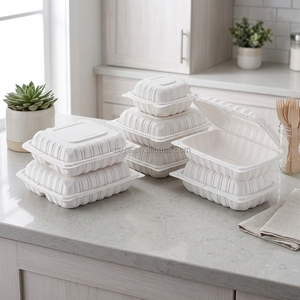 Kotak <span class=keywords><strong>Burger</strong></span> Plastik Ramah Lingkungan Baru, Dapat Digunakan Kembali, Bebas PFAS, Bebas BPA, Aman untuk Microwave, dengan Tutup, untuk Makanan Bawa Pulang - Product Image 6