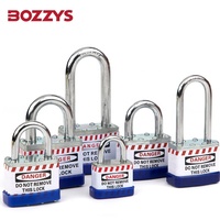 Cadenas de sécurité en acier inoxydable laminé BOZZYS OEM BD-J41, anse en acier trempé, antivol, avertissement, couleur personnalisée, clé maîtresse