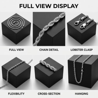 Collier en argent sterling 925, chaîne torsadée en forme de serpent, unisexe, hip-hop, bijoux de mariage et de fiançailles