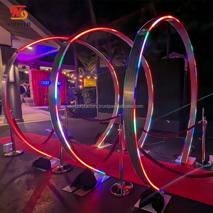 Eventos suaves RGB luz redonda boda arco túnel Metal LED escenario pasillo arco soporte fiesta telón de fondo para eventos - Product Image 3