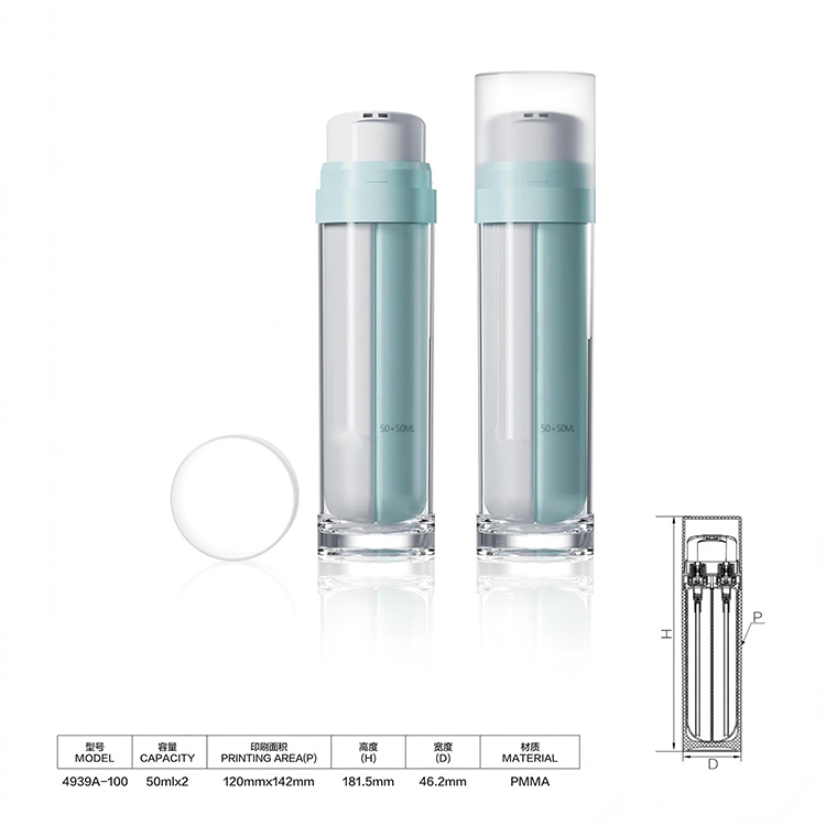 cosmetic bottles double walled 100ml plastic