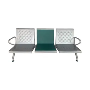 KEDE 2023 Vente à chaud de chaises d'attente pour aéroports sièges de chaises de gang coussin en cuir PU en option en acier