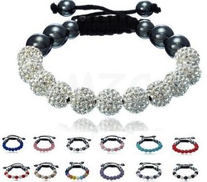 Venta al por mayor de cuentas personalizadas <span class=keywords><strong>pulsera</strong></span> colgante cuentas redondas diamantes de imitación arcilla bola cuentas cuerda <span class=keywords><strong>pulsera</strong></span> para jugador de béisbol - Product Image 3