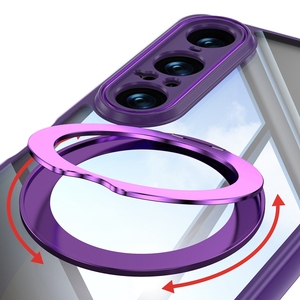 เคสโทรศัพท์ป้องกันใสหรูหราพร้อมที่ยึดขาตั้งเคสฝาหลังแม่เหล็กสำหรับ Sony <span class=keywords><strong>Xperia</strong></span> 1 Vii 1VII - Product Image 4