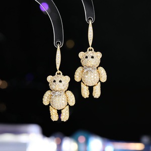 Boucles <span class=keywords><strong>d</strong></span>'oreilles romantiques Future Angel, élégantes <span class=keywords><strong>et</strong></span> tendance pour femmes, en acier inoxydable plaqué or, en forme <span class=keywords><strong>d</strong></span>'<span class=keywords><strong>ours</strong></span> tridimensionnel, avec zircon - Product Image 1