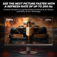 KOORUI Monitor game 25 inci, layar IPS 200Hz FHD(1920*1080p) dengan teknologi sinkronisasi adaptif Port DP hitam