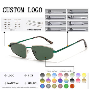 Gafas de Sol Rectangulares Unisex con Lentes Marrones, Protección UV400, Marco Metálico, Estilo Moderno para Adultos - Product Image 2