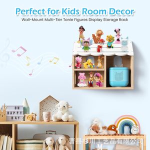 Multi Layer Wooden Storage <b>Shelf</b> For Dolls And Figurines <b>Desktop</b> Kids Room Organizer Modern Design - Product Image 4