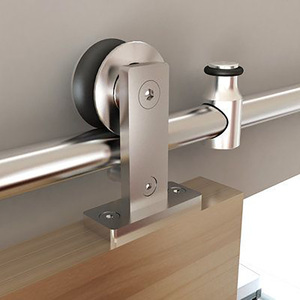 Kit de porte coulissante silencieuse murale en aluminium, système d'amortisseur hydraulique à fermeture douce, pour porte en verre de 8 à 12 mm - Product Image 3