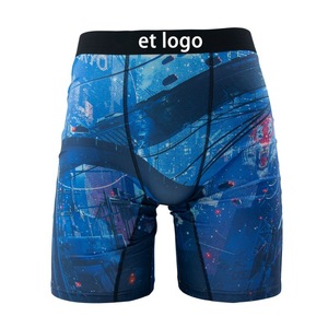 ETH ** A Boxer XL taille moyenne pour homme caleçon de sport en tissu tricoté respirant avec logo imprimé à la taille - Product Image 3