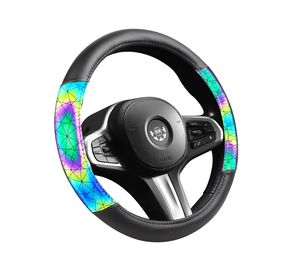 Funda <span class=keywords><strong>para</strong></span> <span class=keywords><strong>Volante</strong></span> Deportiva Antideslizante de Fibra de Carbono y Cuero PU con Apariencia Reflectante Láser que Cambia con la Luz Solar - Product Image 3