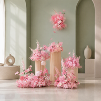 Ensemble de décoration murale en fleurs artificielles roses pour l'affichage en magasin, la décoration d'événements de mariage
