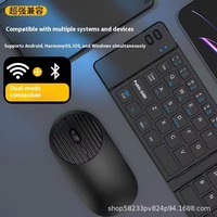 Clavier et souris sans fil USB ultra-minces, pliables et légers, combo à trois modes de charge, pour le bureau, les tablettes, les téléphones, les ordinateurs portables