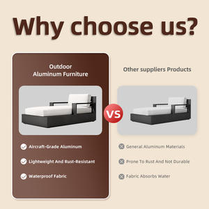 أريكة نوم متعددة الاستخدامات بمقعد واحد مع إطار خفيف وغطاء مقاوم للماء ووسادة قابلة للإزالة للشرفة أو الكابينة أو الاستوديو - Product Image 3