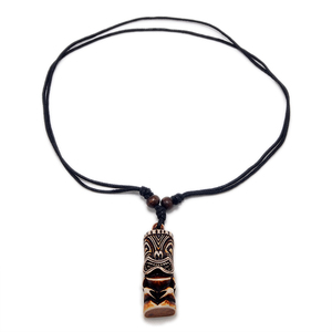 FX011 kalung tulang Yak imitasi gaya Retro Maya India liontin Choker pria keren dengan tali rantai pesta hadiah jimat - Product Image 5