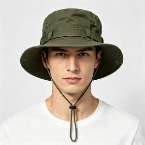 หมวกปีกกว้าง UPF50+ แบบ unisex สำหรับกิจกรรมกลางแจ้ง  พร้อมสายรัดคาง ระบายอากาศได้ดี แห้งเร็ว เหมาะสำหรับตกปลา เดินป่า ท่องเที่ยวแบบซาฟารี - Product Image 1