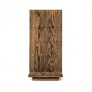 Organisateur de bijoux rotatif à 360 degrés rustique en bois brûlé 32 crochets porte-bracelet présentoir à bijoux - Product Image 1