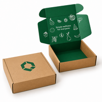 Boîte d'expédition en papier kraft personnalisée avec intérieur en carton, logo personnalisé imprimé, emballage recyclable, boîte cadeau écologique