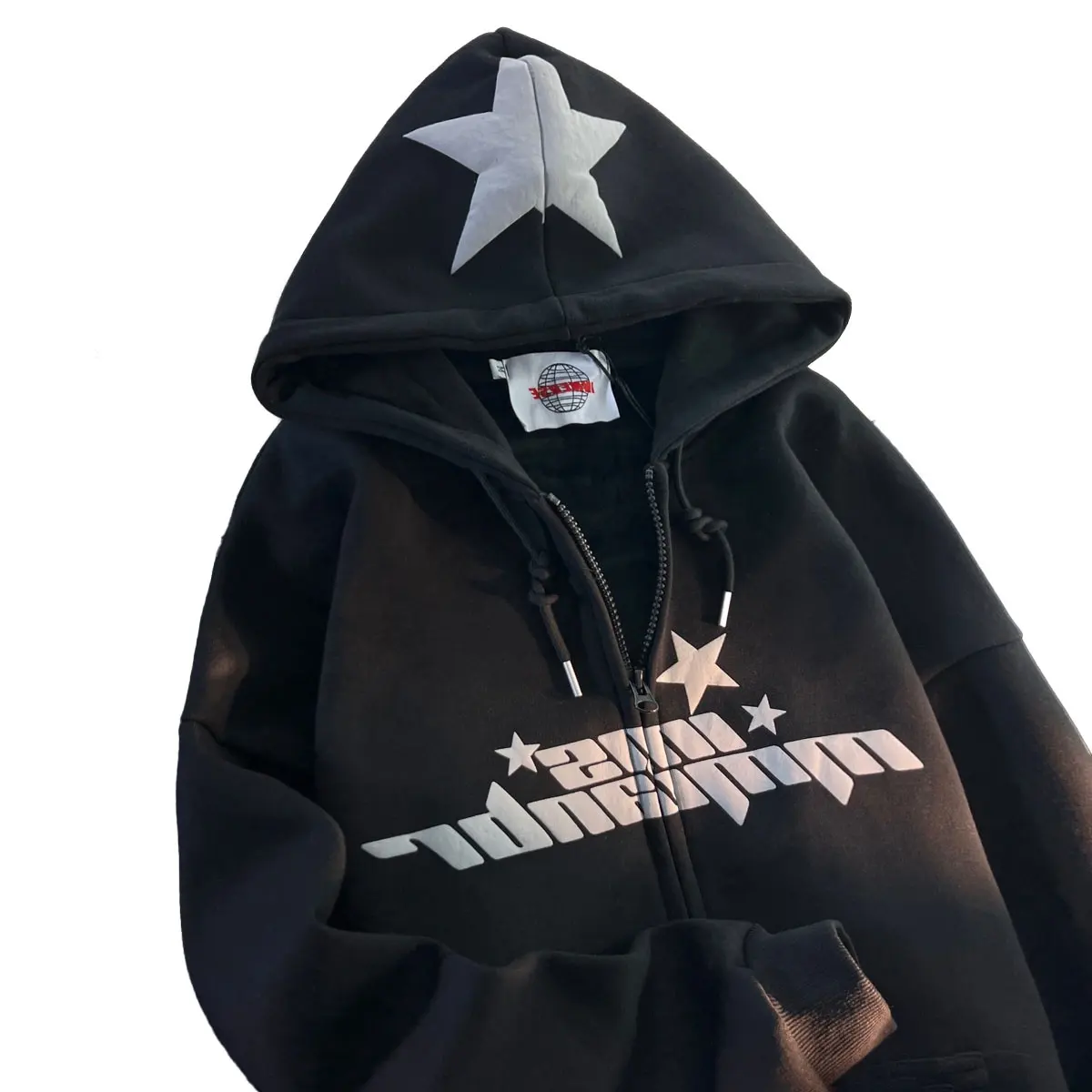 Oem alta qualidade personalizado zip zipper hoodie fabricante mens 100% algodão boxy zip hoodie sopro impressão em branco zip up hoodies