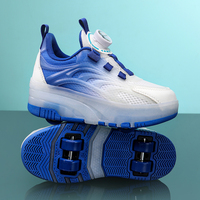 Patins à roulettes ajustables à quatre roues lumineuses pour enfants, avec tige en coton et doublure en maille, durables, respirants, chaussures de sport tendance
