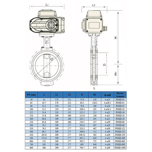 ROTK Electric Actuator 220V DN100 PN16 Ductile Iron Casting Actuated Electric Wafer Type Motorized butterfly Valve - Product Image 2