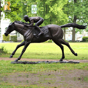 Statues de chevaux de course en bronze grandeur nature personnalisées RELONG, sculpture de cheval en course en métal à vendre - Product Image 4