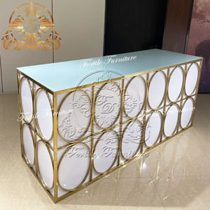 Moderno Night Club lungo cerchio intagliato in acciaio inox bancone Design per eventi di nozze festa - Product Image 4