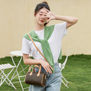 Vintage Handbag Dual-Use Big Shoulder Bag with Cross Body Feature Unique Fashion <b>Bowling</b> Shape PU Leather Women's Saddle Bag - Product Image 4