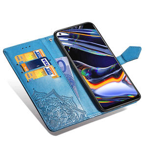 Coque en cuir à motifs floraux de Mandala, étui portefeuille de luxe pour Realme GT <span class=keywords><strong>Neo2T</strong></span> C25s C21Y C11 C15 C12 C11 C3 C2 poste Q3s - Product Image 5