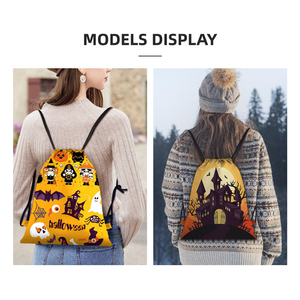 Custom Promotional High Quality Halloween <b>Drawstring</b> <b>Backpacks</b> Children <b>Drawstring</b> Bags Canvas <b>Drawstring</b> Bags - Product Image 5