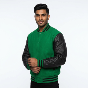 Chaqueta Bomber Casual de Invierno para Hombre con Tela de Lona y Logotipo Frontal - Product Image 1