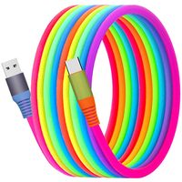 Pabrik Grosir Kabel Data Bersertifikat USB-A ke Type-C Kabel Data USB Pengisian Daya Super Cepat 3A Pelangi Berlapis Katun untuk Ponsel