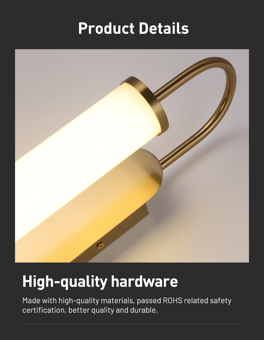 Modern Decoration Iron Acrylic Golden Color Indoor Wall Sconces Bathroom Led Wall Lamp