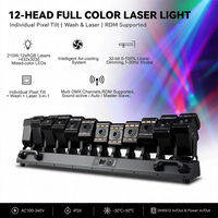 Barre de lumière laser mobile Igracelite à 12 têtes, 210W RGB DMX512 RDM avec 432 LED Wash Lights pour DJ, discothèque, scène