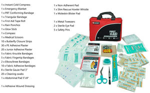 निविड़ अंधकार व्यक्तिगत प्राथमिक चिकित्सा के लिए चिकित्सा की आपूर्ति के साथ अस्तित्व आपातकालीन किट खाली बैग डेरा डाले हुए कार यात्रा लोगो - Product Image 2