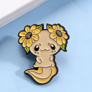 Promotion : Épinglette en émail Kawaii Tournesol, Épinglette de revers Salamandre de dessin animé, Broche en émail Adorable Animal pour Cadeau et Usage Quotidien - Product Image 1