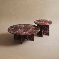 Table basse en marbre naturel Rosa Levanto de luxe, moderne, rouge, pour l'intérieur, meubles de maison