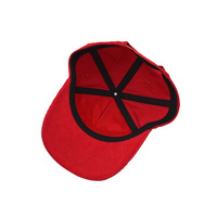 Gorra de pana natural de 5 paneles sin estructura, bicolor roja, con base roja, sombreros de lujo