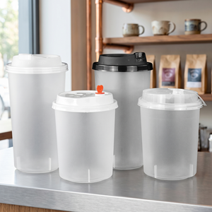 Gobelets en plastique PP jetables avec logo personnalisé - Gobelets transparents pour thé à bulles et boissons froides, compatibles avec la vodka, design Go Dabba - Product Image 4