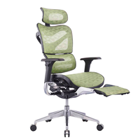 Chaise de bureau pivotante confortable, chaise ergonomique pour ordinateur, chaise en maille respirante avec accoudoirs 3D et repose-pieds pour la maison et le bureau