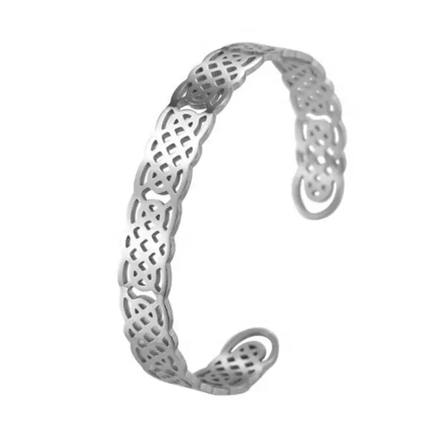 Yiwu Aceon Velle Edelstahl Mode Pure Love Symbol Celtic Knot Waved Edge Sinnvolles Zeichen Aus geschnittener Knoten für immer Armreif