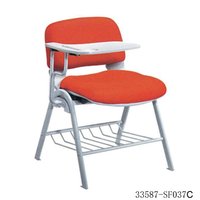 Chaise de formation en maille noire avec tablette d'écriture et accoudoirs, pieds en acier, chaise de bureau scolaire 33587-SF037A