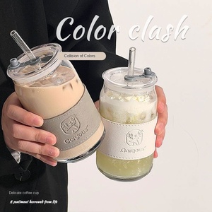 Vaso de Agua Desechable Transparente de Alta Calidad con Aislamiento, Tapa con Pajita, Apto para Microondas y Lavavajillas, Estilo Moderno y Simple - Product Image 5