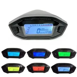 通用摩托车LCD数字13000转/分速度计背光机动车辆7种颜色调整2-4缸仪表里程表