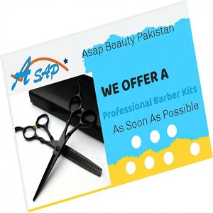 Ciseaux de coiffure professionnels ASAP de 6 pouces pour droitiers, en acier inoxydable, pour usage domestique, à pointe arrondie, avec longueur de manche réglable - Product Image 2